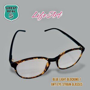 LifeArt Blue Light Blocking Glasses, Anti Eyestrain, Computer Reading Glasses.